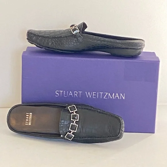 Stuart Weitzman Black flats Mules